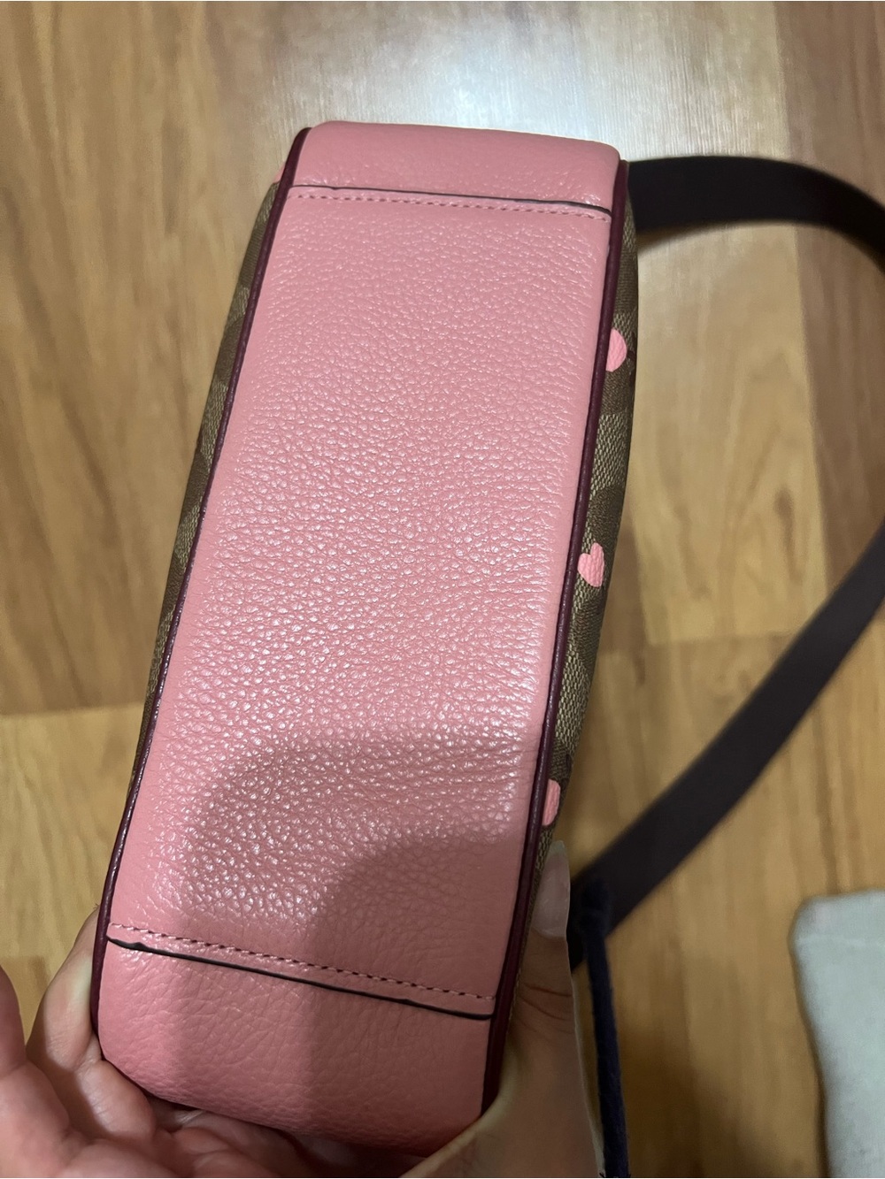 Coach 100% Authentic Brown Signature Heart Print Crossbody Bag (Valentines ) - Picture 13 of 13